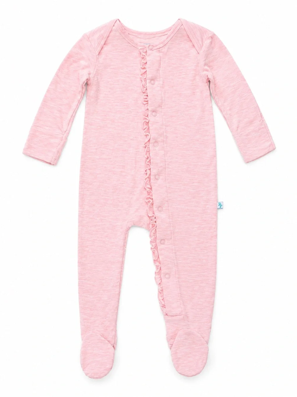 Posh Peanut Pink Bamboo Ruffle Footie Sleeper 9-12 Months